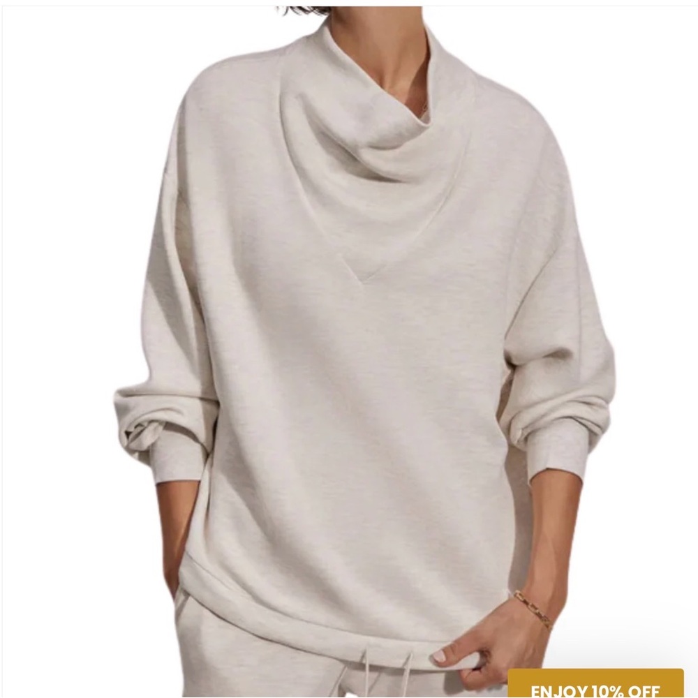 Varley Betty Sweat in Ivory Marl. Sz L